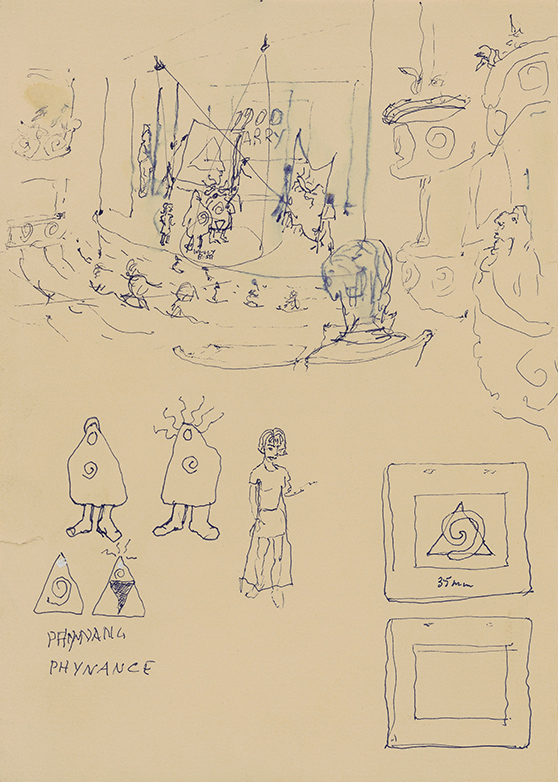  Barry Flanagan UBU production + pataphysical theme (1994) pen & ink drawing courtesy Barry Flanagan Foundation (PHYNANCE RESIDENCY 2)