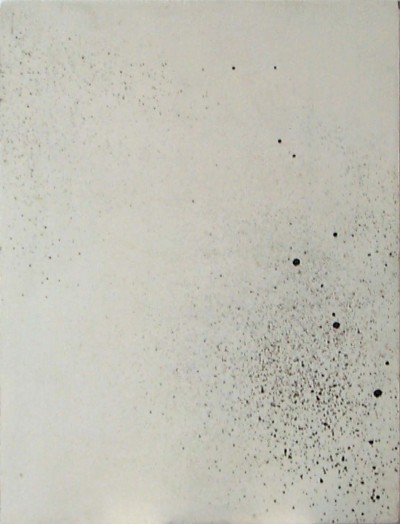 A One Second Drawing by John Latham, who first used a spray gun  to make a painting in October 1954 (HALLOWEEN  4)